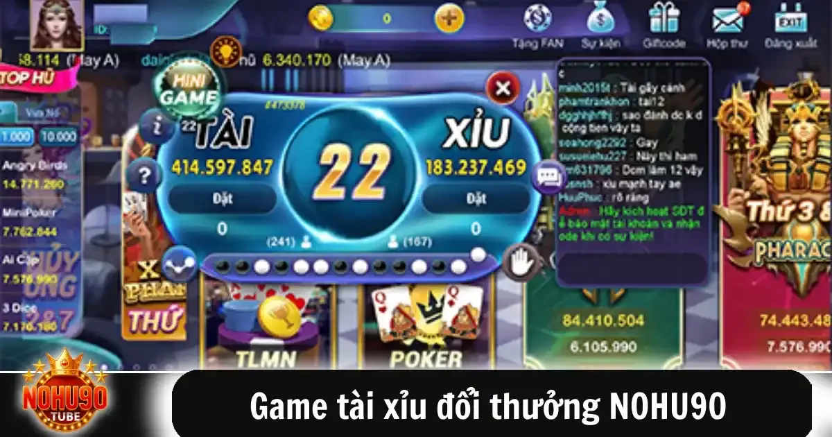 Game Tài Xỉu Đổi Thưởng Nohu90 Tỉ Lệ Cao Chơi Vui Mỗi Ngày 10 Game tài xỉu đổi thưởng NOHU90 đã trở thành một trong những game trực tuyến phổ biến nhất hiện nay, đặc biệt phù hợp với những ai thích thử vận may